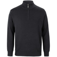 JB's Wear 6JHZ Men's Corporate 1/2 Zip Jumper - Front View | color:Black|view:front