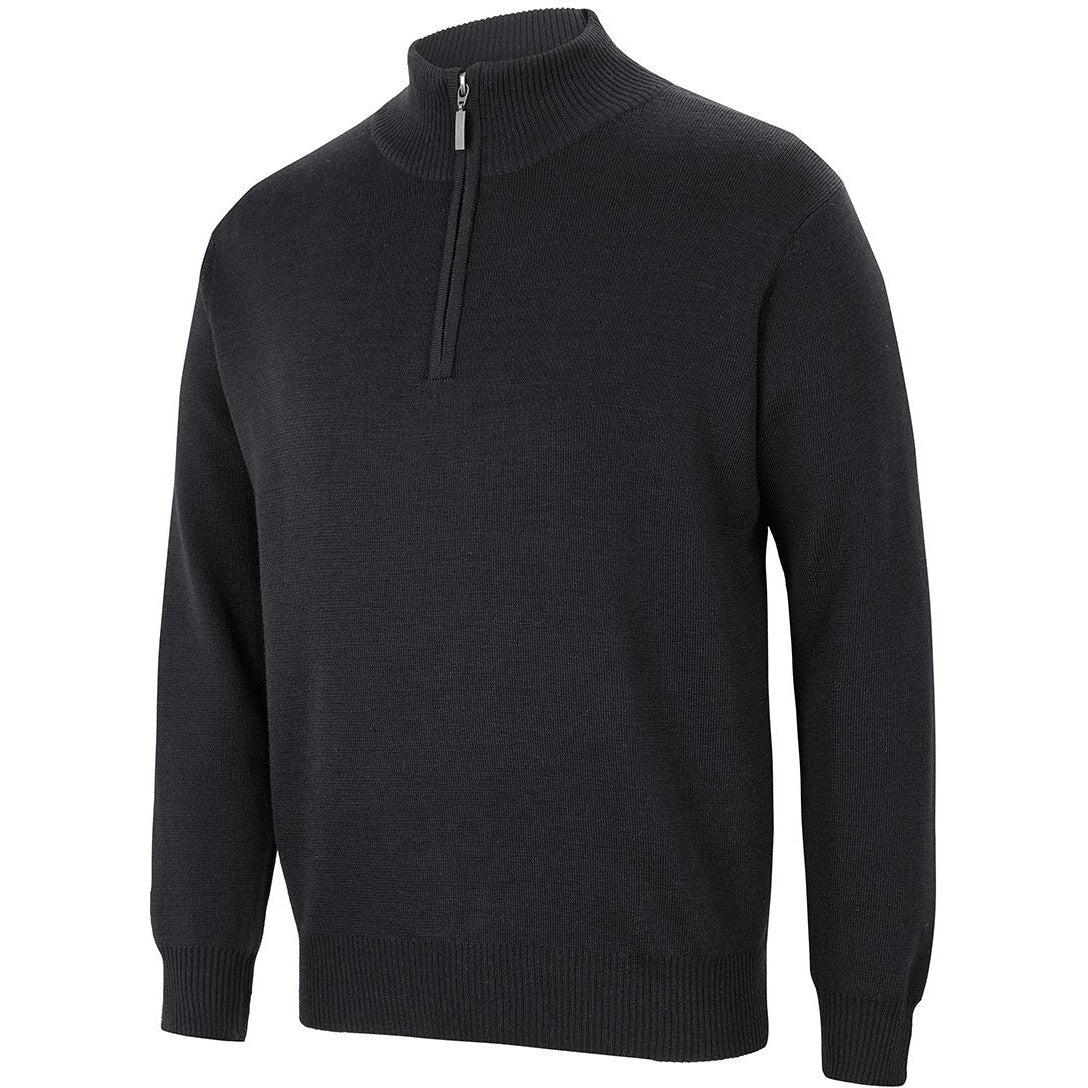 JB's Wear 6JHZ Men's Corporate 1/2 Zip Jumper - Side View | color:Black|view:side