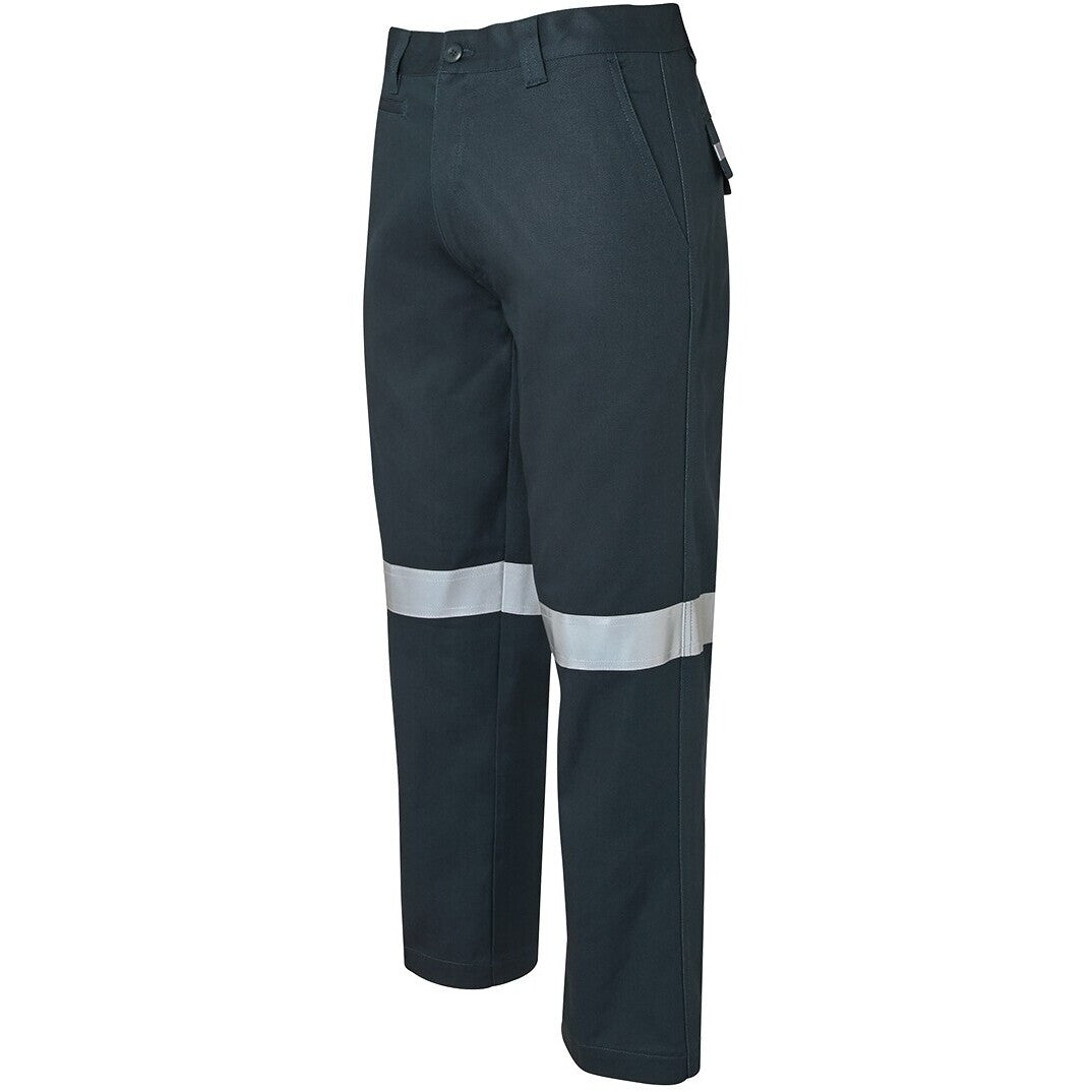 JB's Wear 6MDNT Mercerised Work Trouser with Reflective Tape - Side View | color:Green|view:side