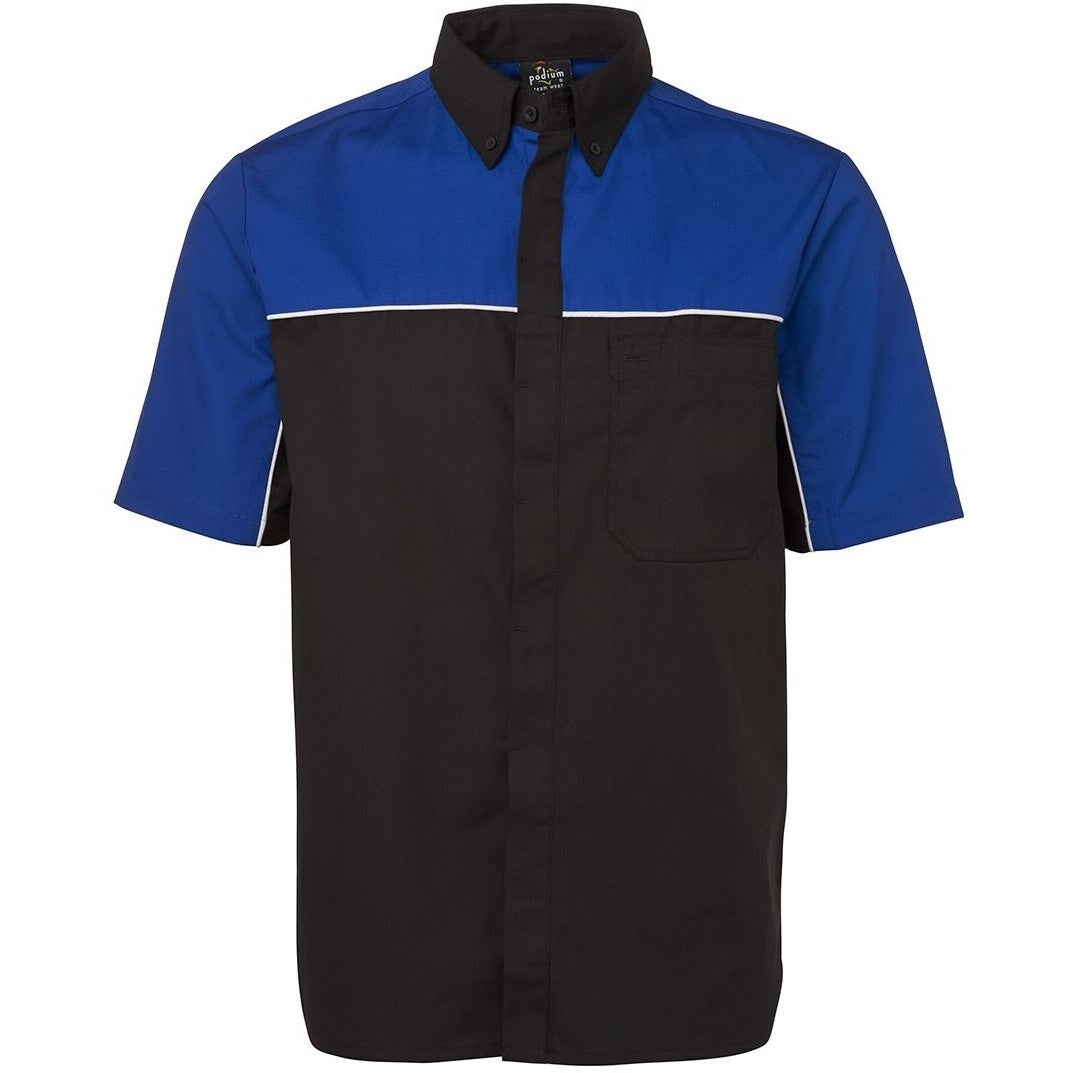 JB's Wear 4M Moto Shirt - Front View | color:Black/Royal/ White|view:front