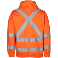 JB's Wear 6DAQH NSW/QLD Rail (D+N) X-Back Hoodie - Back View | color:Orange|view:back