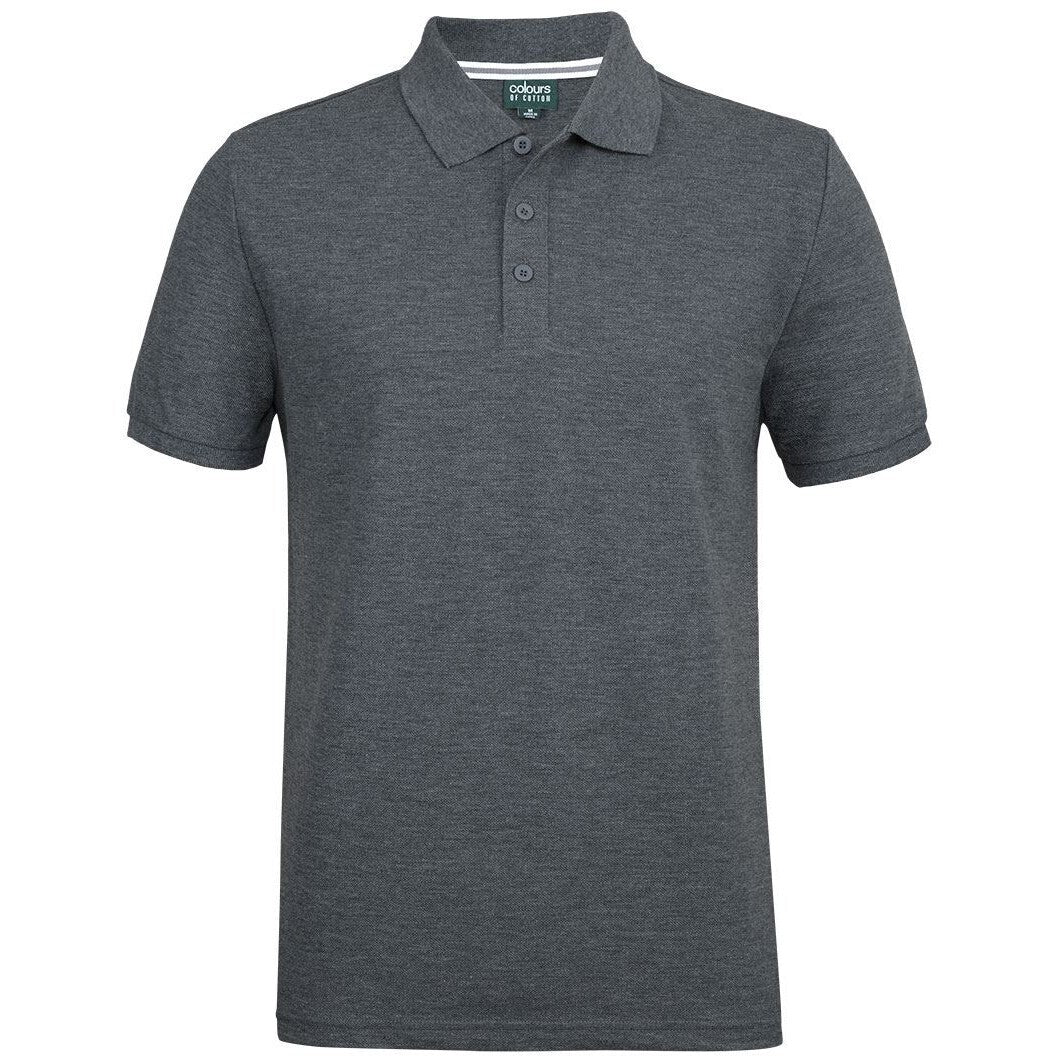 JB's Wear S2MP Pique Polo - Front View | color:Charcoal Marle|view:front