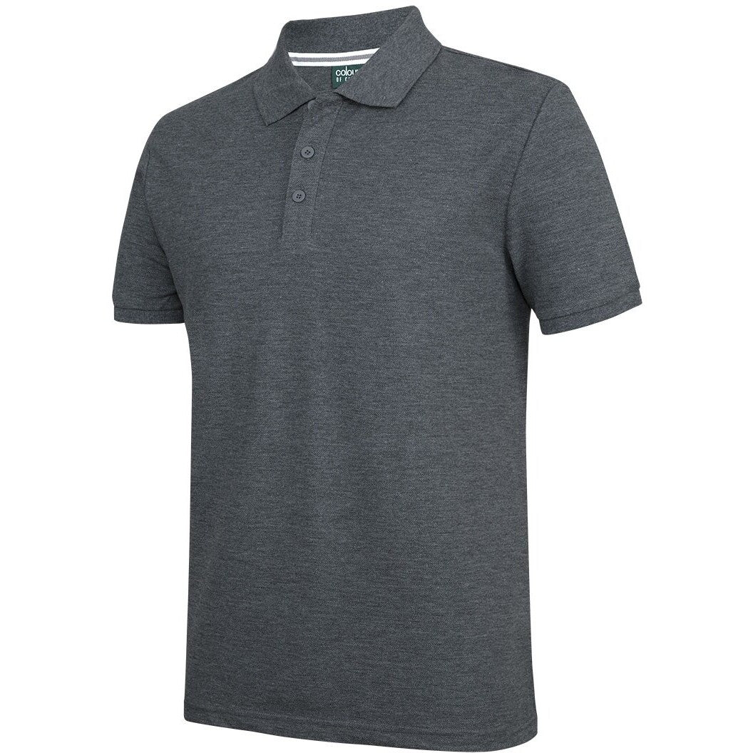 JB's Wear S2MP Pique Polo - Side View | color:Charcoal Marle|view:side