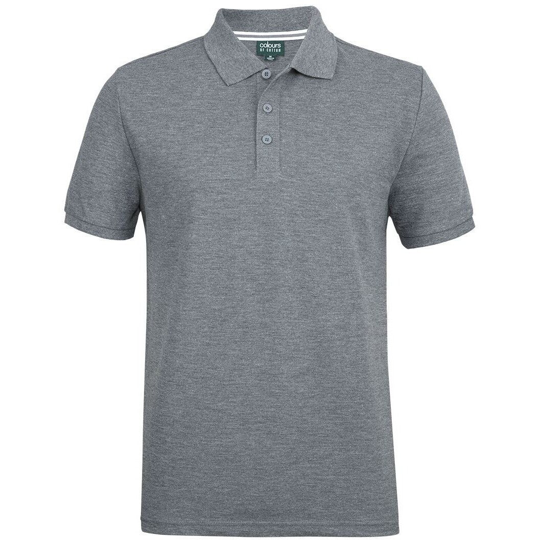JB's Wear S2MP Pique Polo - Front View | color:Grey Marle|view:front