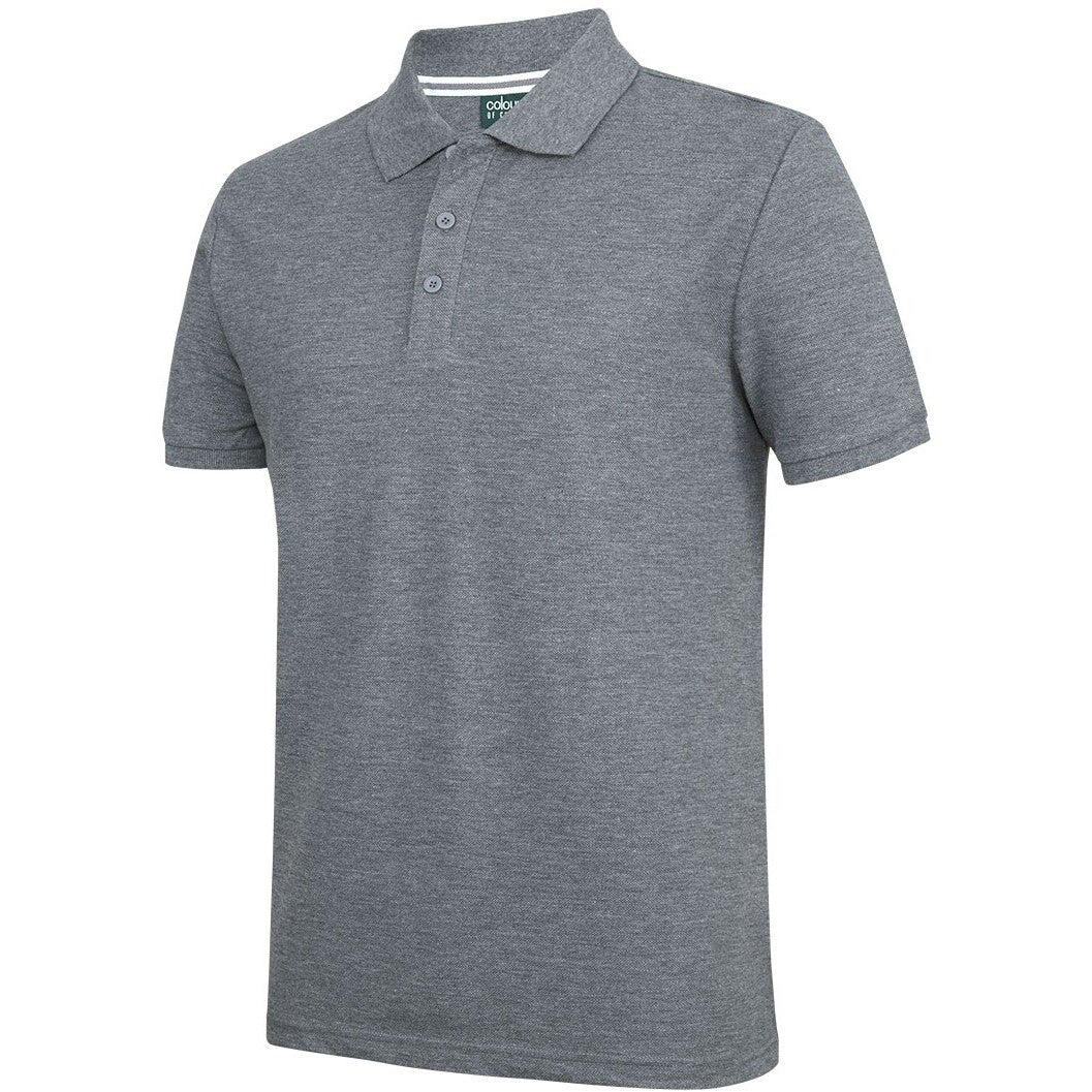 JB's Wear S2MP Pique Polo - Side View | color:Grey Marle|view:side