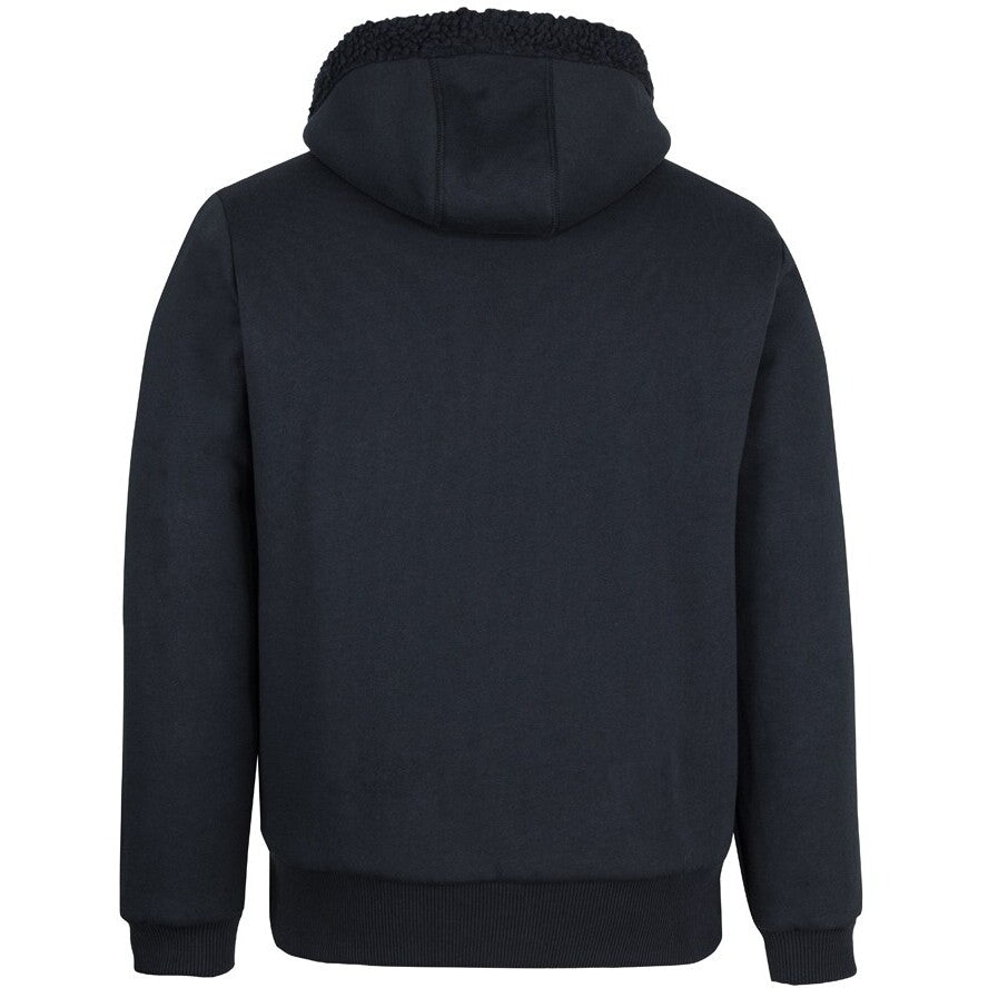 JB's Wear 3SHP Premium Full Zip 670gsm Shepherd Hoodie - Back View | color:Black/Black|view:back