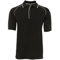 JB's Wear 2MRP Raglan Polo - Front View | color:Black/White|view:front