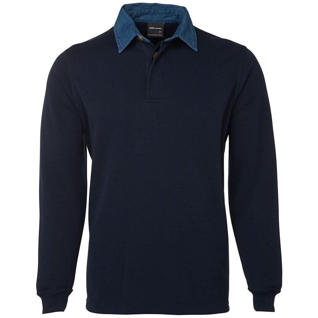 JB's Wear 3R Rugby - Front View | color:Navy/Denim|view:front
