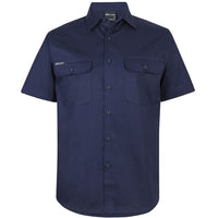 JB's Wear 6WSLS S/S 150G Work Shirt - Front View | color:Navy|view:front