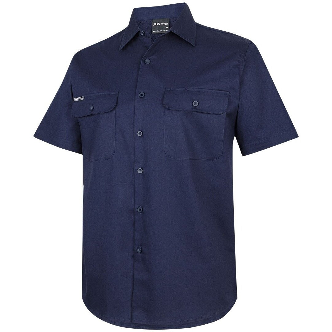 JB's Wear 6WSLS S/S 150G Work Shirt - Side View | color:Navy|view:side