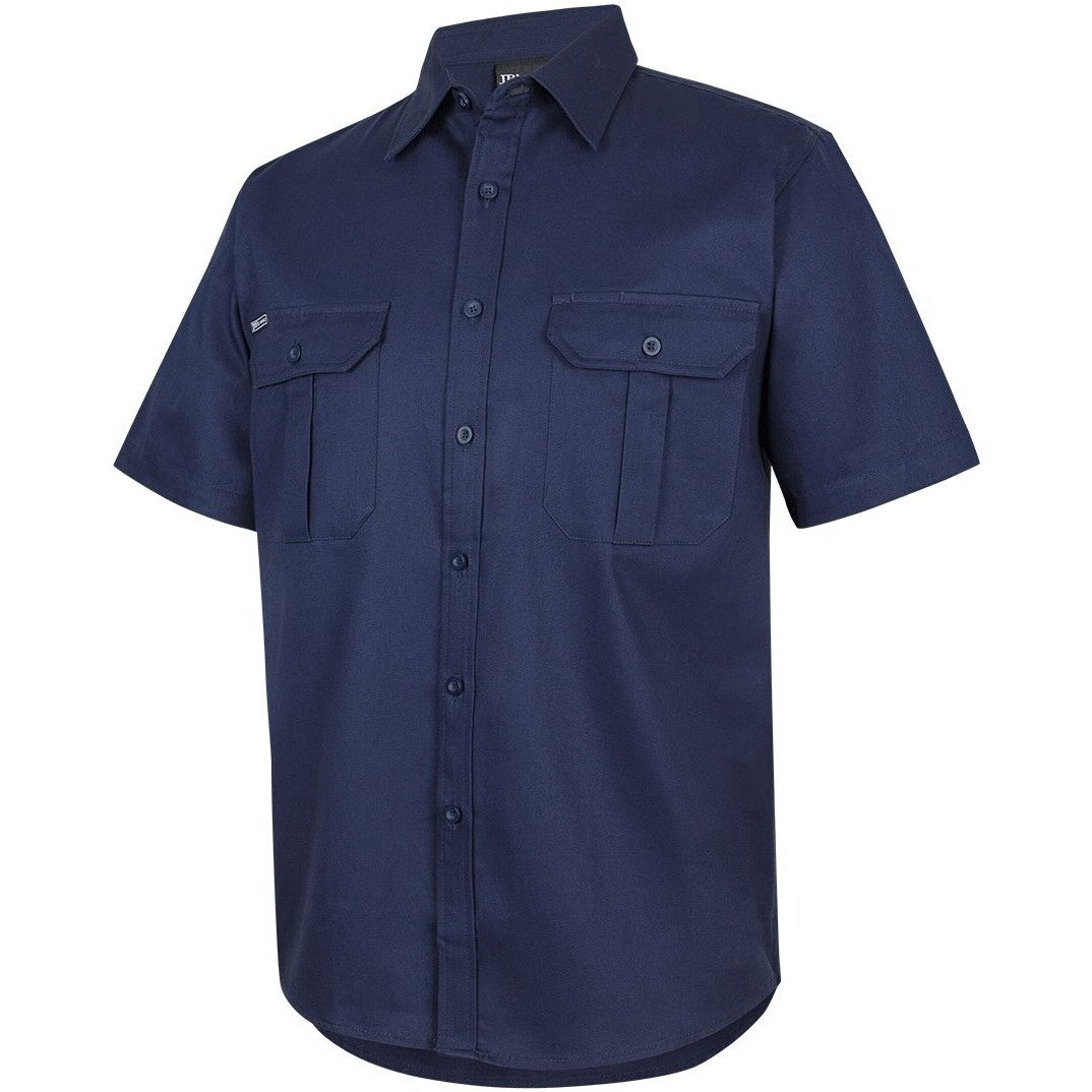 JB's Wear 6WSS S/S 190G Work Shirt - Side View | color:Navy|view:side