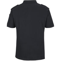 JB's Wear 210ES S/S 250 Epaulette Polo - Back View | color:Black|view:back