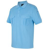 JB's Wear 210ES S/S 250 Epaulette Polo - Side View | color:Lt Blue|view:side