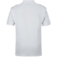 JB's Wear 210ES S/S 250 Epaulette Polo - Back View | color:White|view:back