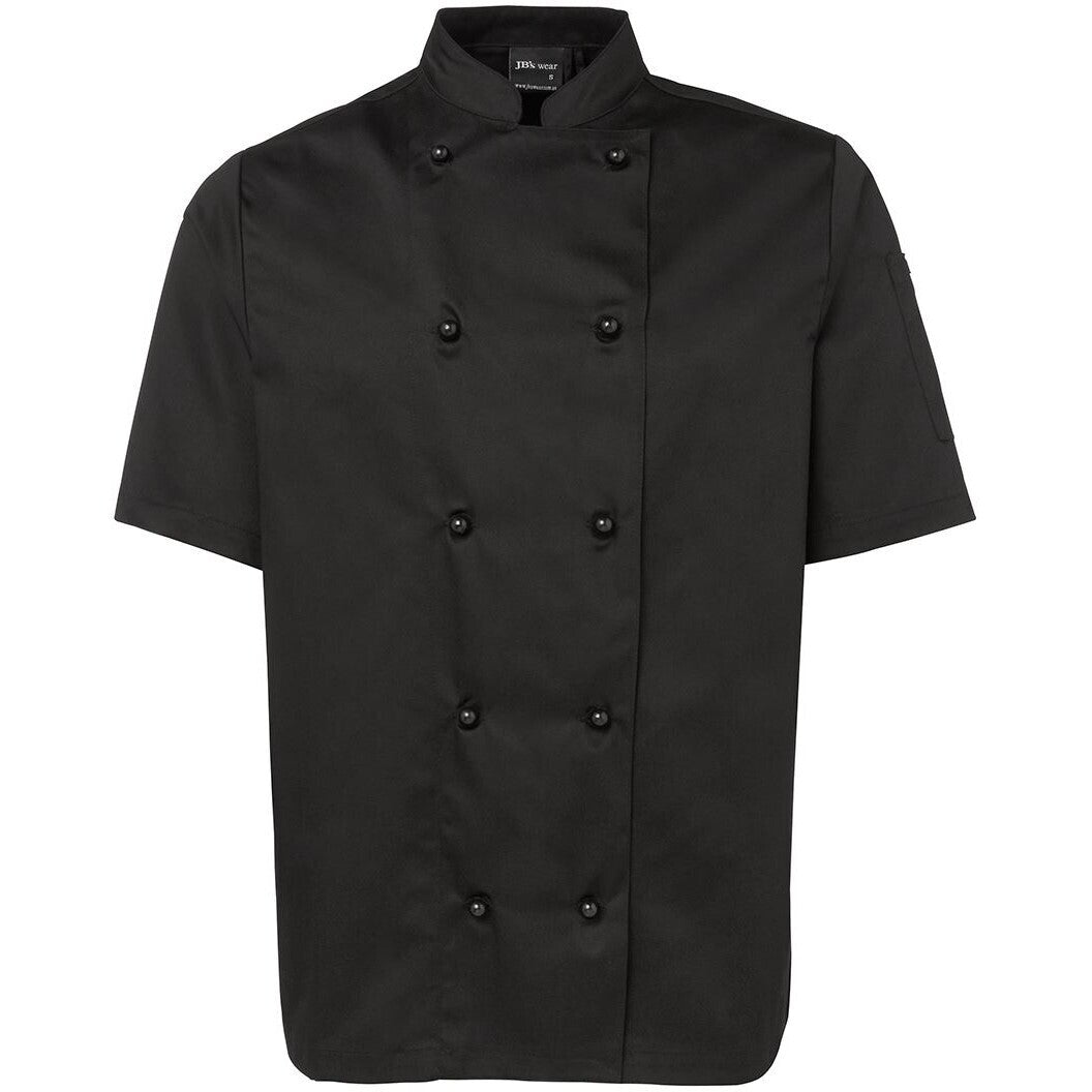 JB's Wear 5CJ2 S/S Chefs Jacket - Front View | color:Black|view:front