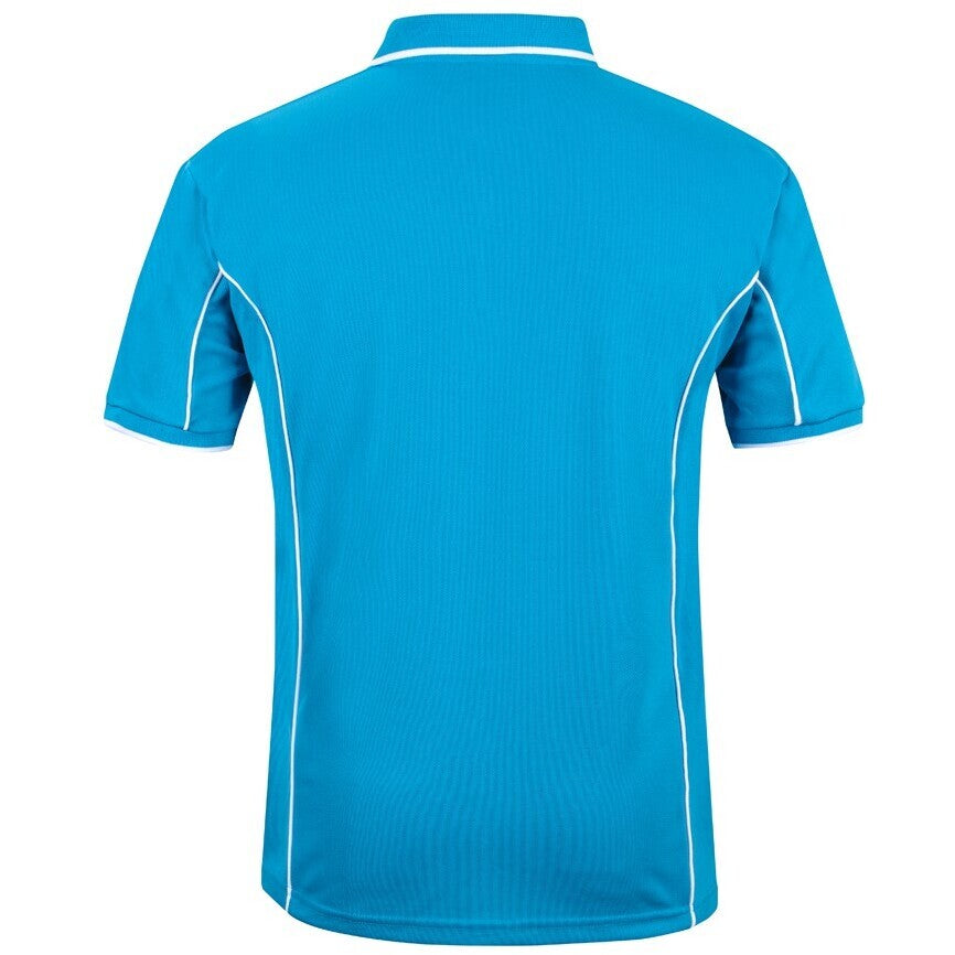 JB's Wear 7PIP S/S Piping Polo - Back View | color:Aqua/White|view:back