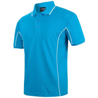 JB's Wear 7PIP S/S Piping Polo - Side View | color:Aqua/White|view:side