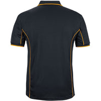 JB's Wear 7PIP S/S Piping Polo - Back View | color:Black/Gold|view:back