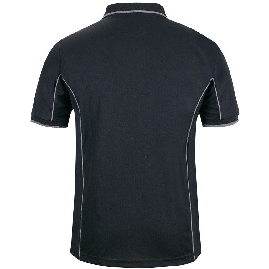 JB's Wear 7PIP S/S Piping Polo - Back View | color:Black/Grey|view:back