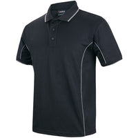 JB's Wear 7PIP S/S Piping Polo - Side View | color:Black/Grey|view:side