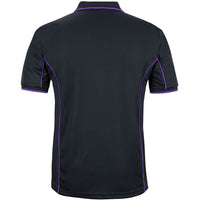 JB's Wear 7PIP S/S Piping Polo - Back View | color:Black/Purple|view:back