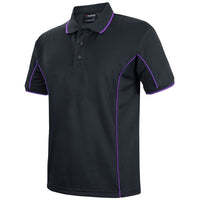 JB's Wear 7PIP S/S Piping Polo - Side View | color:Black/Purple|view:side