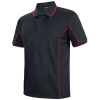 JB's Wear 7PIP S/S Piping Polo - Side View | color:Black/Red|view:side