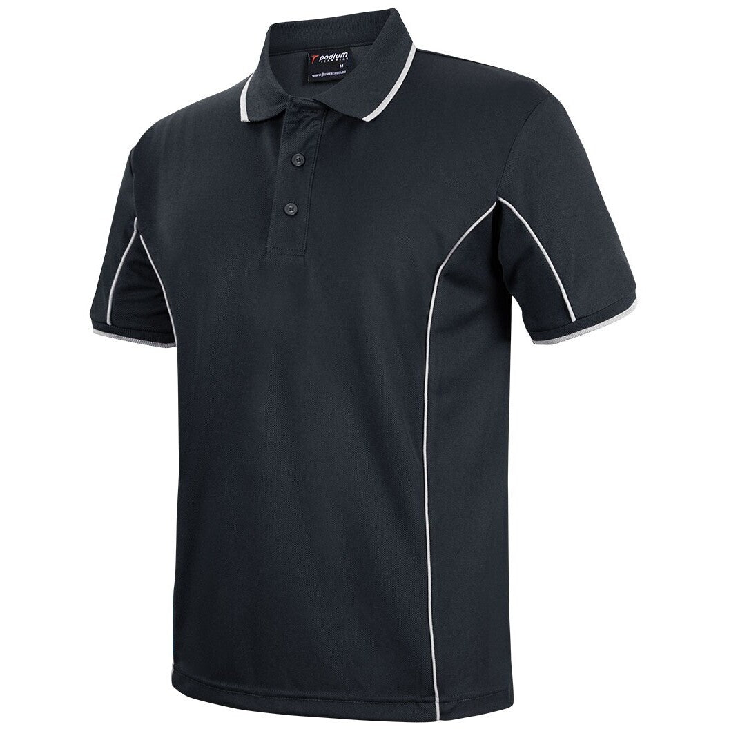 JB's Wear 7PIP S/S Piping Polo - Side View | color:Black/White|view:side
