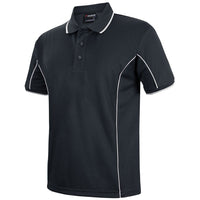 JB's Wear 7PIP S/S Piping Polo - Side View | color:Black/White|view:side
