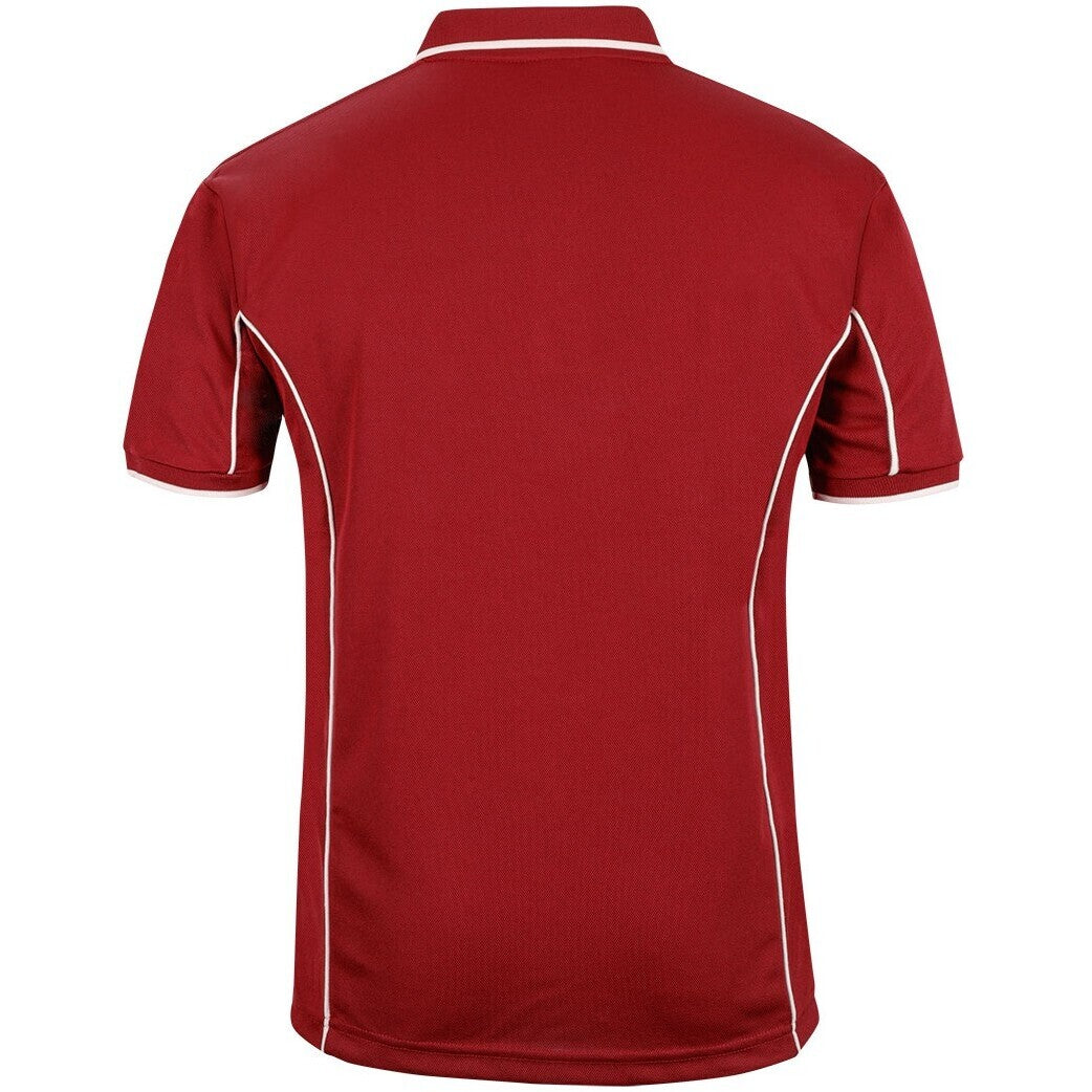 JB's Wear 7PIP S/S Piping Polo - Back View | color:Dark Red/White|view:back