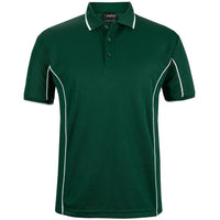JB's Wear 7PIP S/S Piping Polo - Front View | color:Forest/White|view:front
