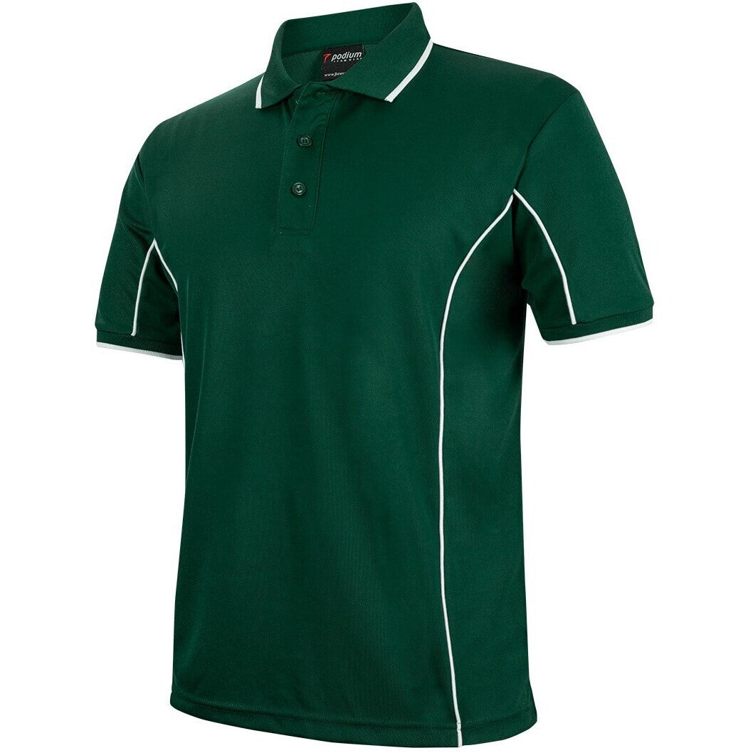 JB's Wear 7PIP S/S Piping Polo - Side View | color:Forest/White|view:side