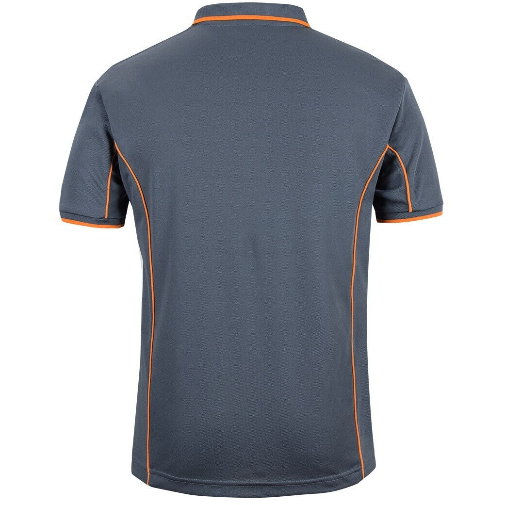 JB's Wear 7PIP S/S Piping Polo - Back View | color:Grey/Orange|view:back