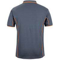 JB's Wear 7PIP S/S Piping Polo - Back View | color:Grey/Orange|view:back