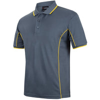 JB's Wear 7PIP S/S Piping Polo - Side View | color:Grey/Yellow|view:side