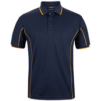 JB's Wear 7PIP S/S Piping Polo - Front View | color:Navy/Gold|view:front