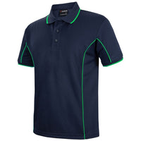 JB's Wear 7PIP S/S Piping Polo - Side View | color:Navy/Green|view:side
