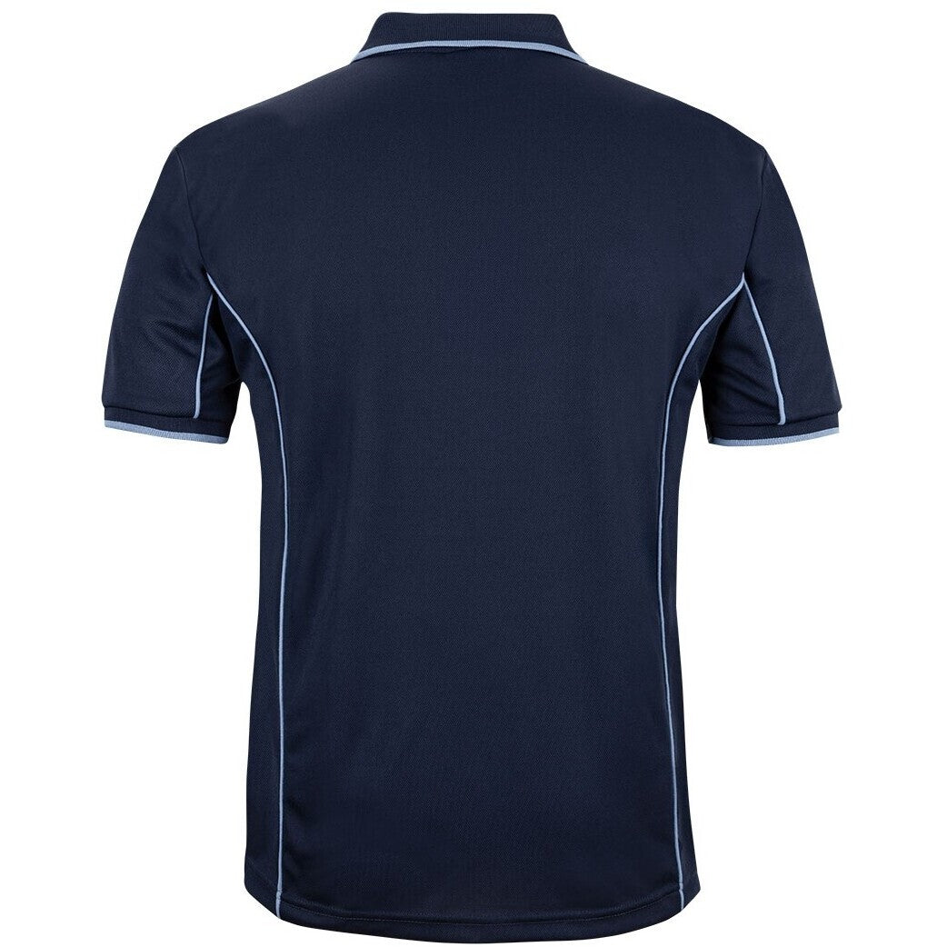 JB's Wear 7PIP S/S Piping Polo - Back View | color:Navy/Lt Blue|view:back