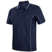 JB's Wear 7PIP S/S Piping Polo - Side View | color:Navy/Lt Blue|view:side