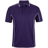 JB's Wear 7PIP S/S Piping Polo - Front View | color:Purple/White|view:front