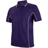 JB's Wear 7PIP S/S Piping Polo - Side View | color:Purple/White|view:side