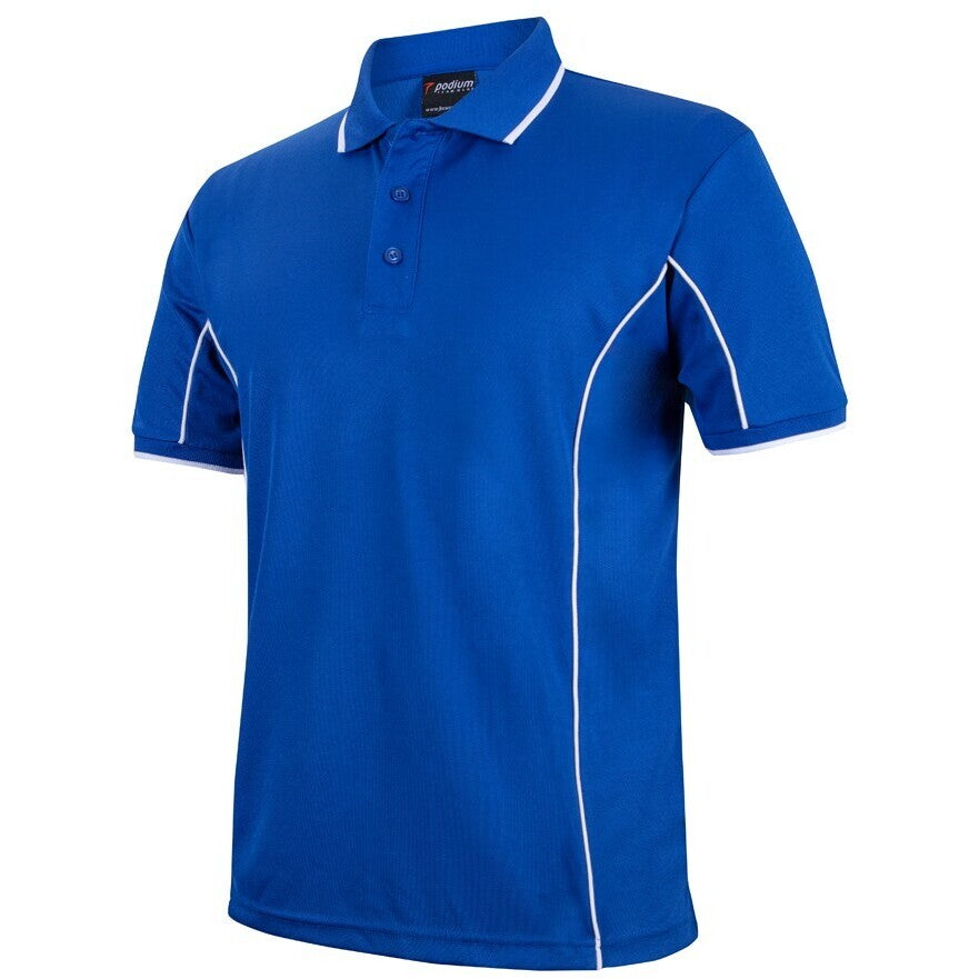 JB's Wear 7PIP S/S Piping Polo - Side View | color:Royal/White|view:side