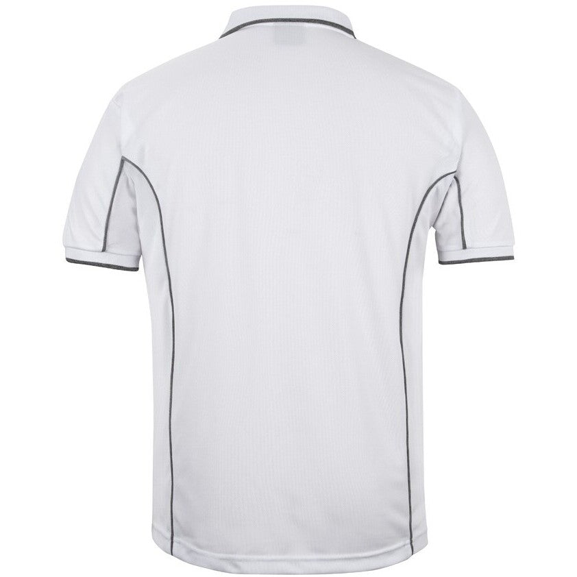 JB's Wear 7PIP S/S Piping Polo - Back View | color:White/Grey|view:back