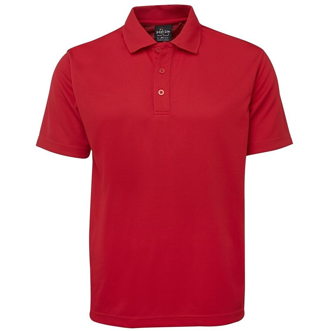 JB's Wear 7SPP S/S Poly Polo - Front View | color:Red|view:front