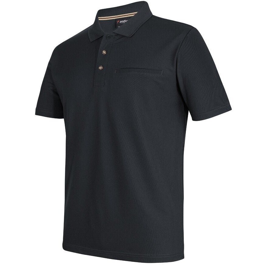JB's Wear 7SPR S/S Recycled Polyester Pocket Polo - Side View | color:Black|view:side