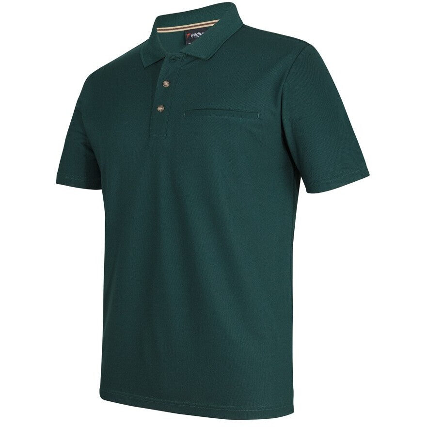 JB's Wear 7SPR S/S Recycled Polyester Pocket Polo - Side View | color:Forest|view:side