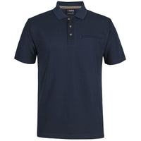 JB's Wear 7SPR S/S Recycled Polyester Pocket Polo - Front View | color:Navy|view:front
