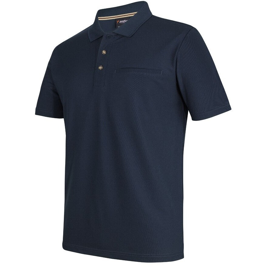 JB's Wear 7SPR S/S Recycled Polyester Pocket Polo - Side View | color:Navy|view:side