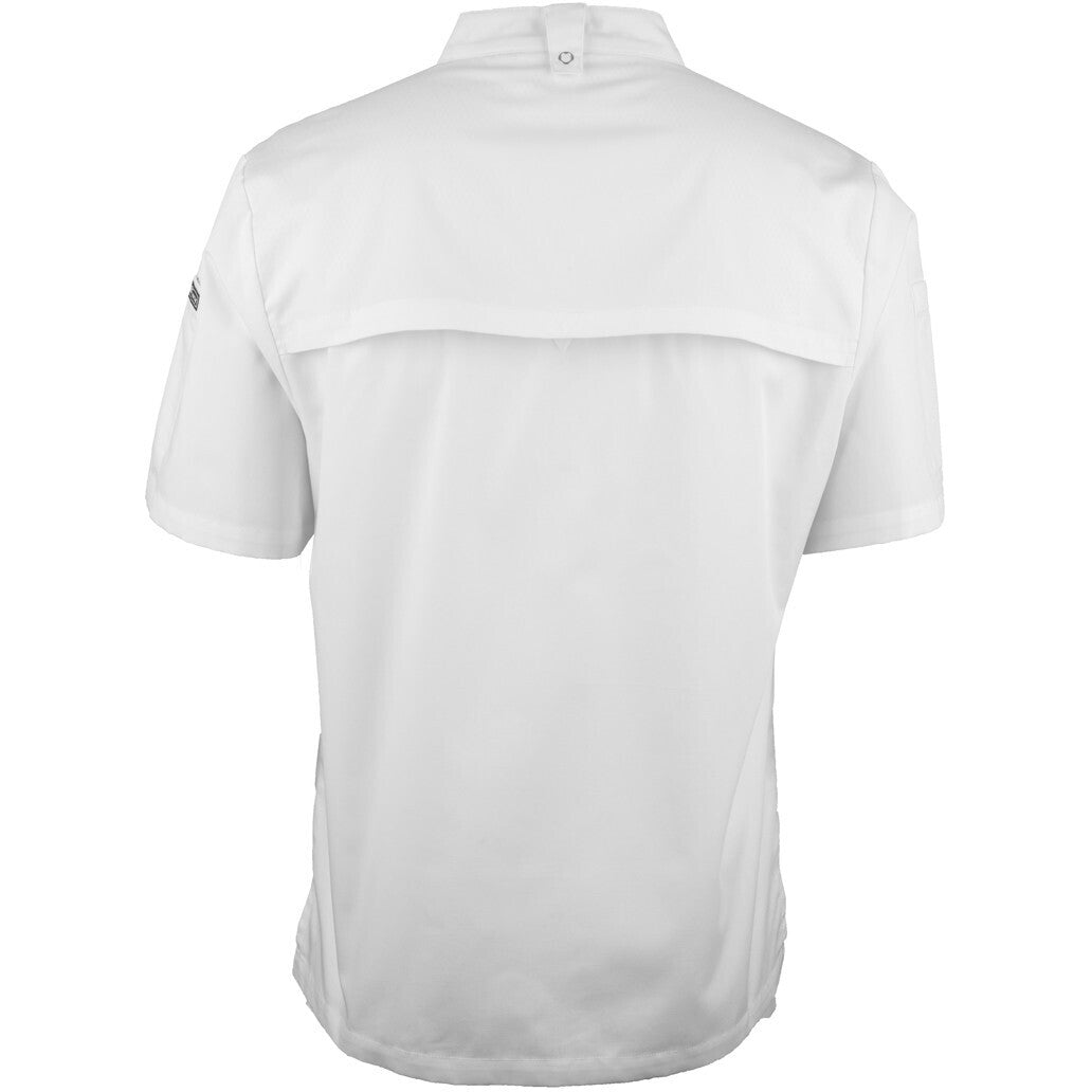 JB's Wear 5CJS S/S Snap Button Chefs Jacket - Back View | color:White|view:back