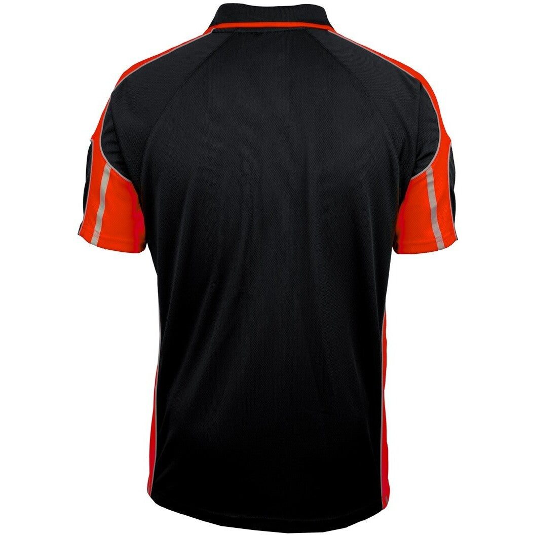 JB's Wear 6SPPS S/S Street Panel Polo - Back View | color:Black/Orange|view:back